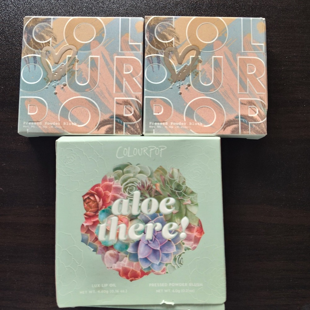 ColourPop blush pressed powder Aloe There Lux Lip Oil Blossom Out